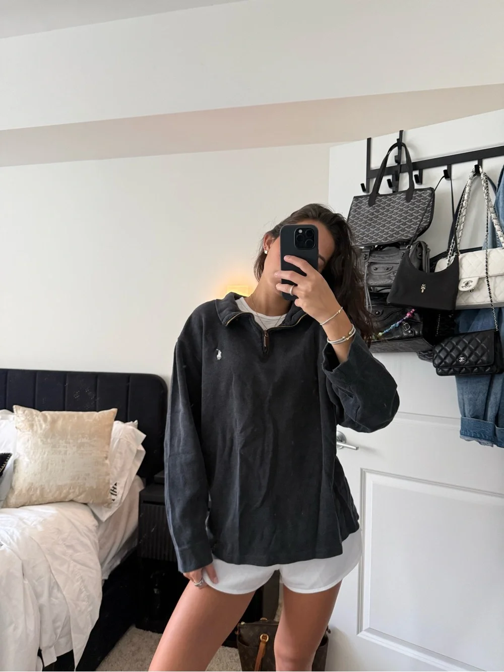 Polo by Ralph Lauren Washed Black V-Neck Pullover
